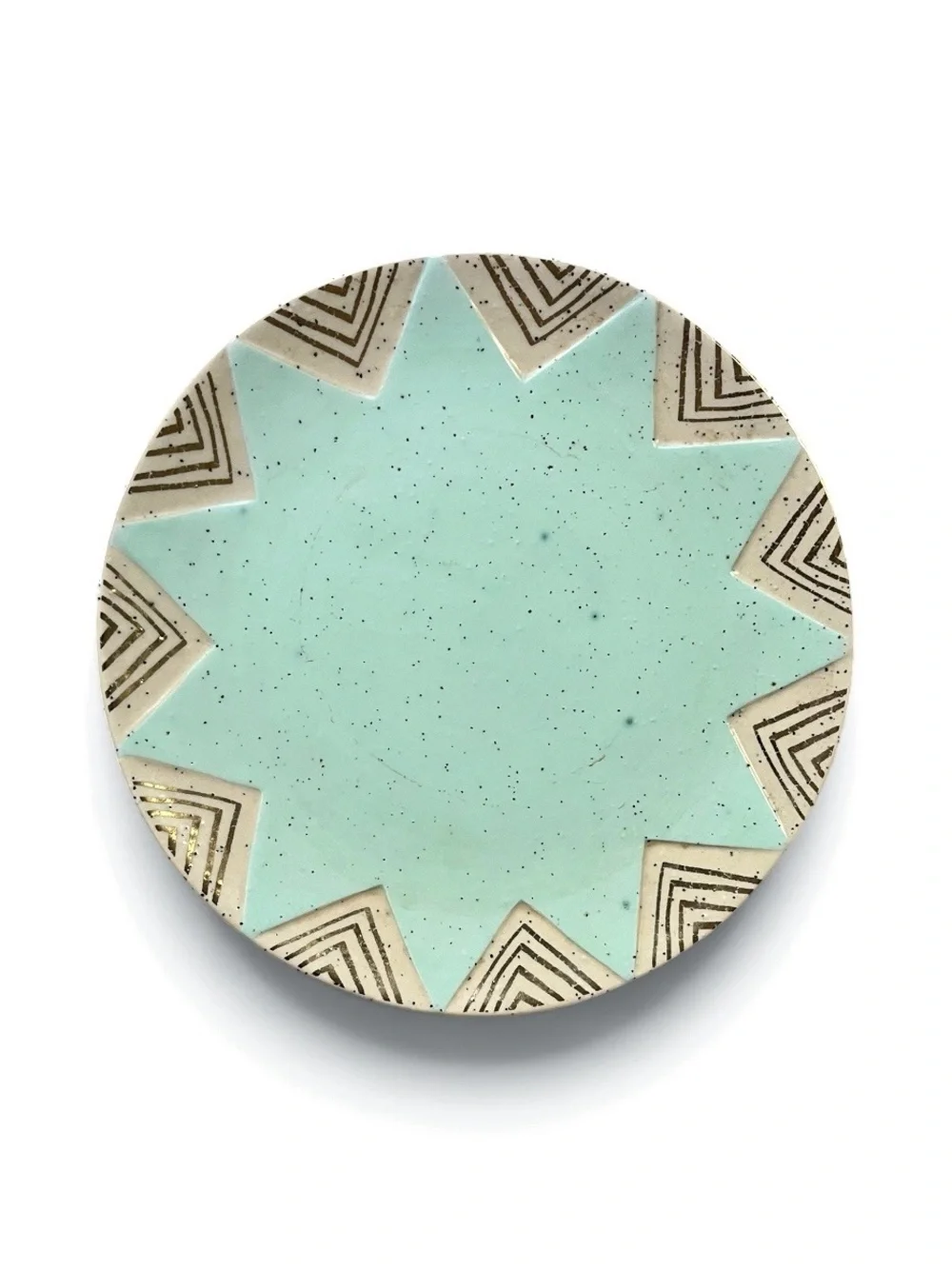 RARE Cathy Terepocki for Anthropologie Speckled Geometric Ceramic Dessert Plate